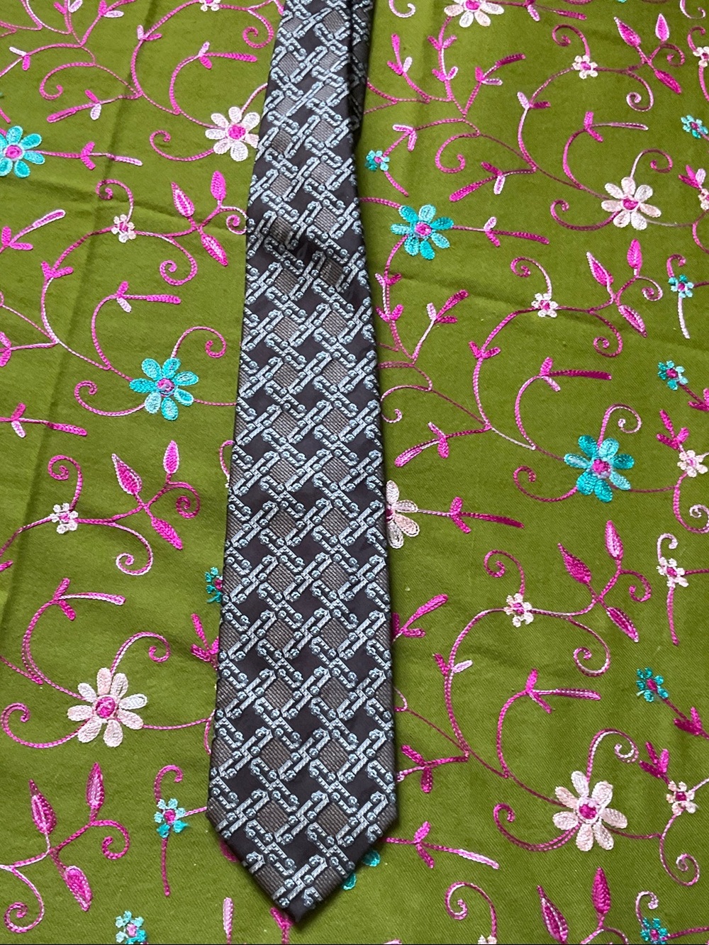 Gianfranco Ferre Black Geometric Pattern Men's Tie